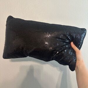 Black sequin pillow